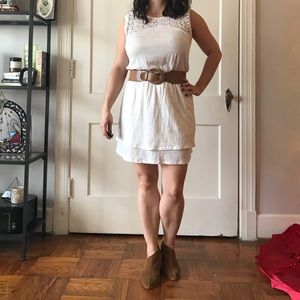 Sleeveless Dress with Crochet Detail